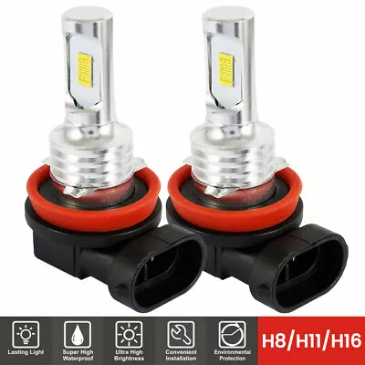 2X H16 H11 H9 H8 LED Headlight Bulb Kit Fog Light Xenon Lamps 6000K 7000LM BF • $17.99