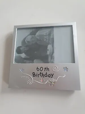 60th Birthday Frame. Silver. Approx 15cmx10cm • £0.75