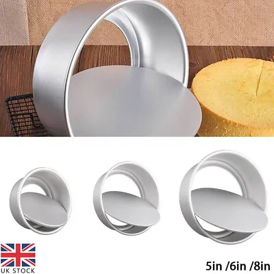 5/6/8 Inch Round Cake Pan Tin Baking Mold Mould Removable Bottom Loose Base UK • £7.07