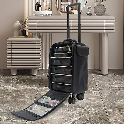 Professional Rolling Makeup Train Case Cosmetic Trolley Makeup Storage Organizer • $84.48