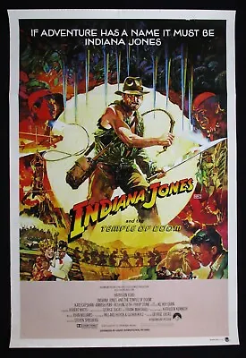 $750 • Buy INDIANA JONES TEMPLE OF DOOM 1984 Original Australian Movie Poster Jungle Art