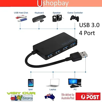 $16.50 • Buy  Ultra Slim 4 Port USB 3.0 Hub 5Gbps Mac-book/Mac Pro/mini/iMac/Surface Adapter