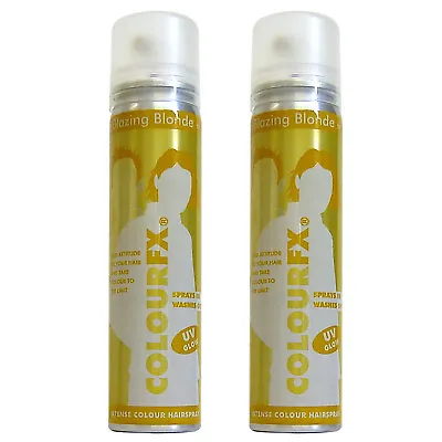 COLOURFX BLONDE TEMPORARY HAIR SPRAY 2 Can Pack - Ideal For Parties • £5.99