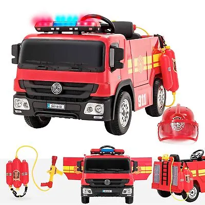 RiiRoo 12V Fire Engine Ride On Car Kids Battery Operated Electric & Accessories • £259.95