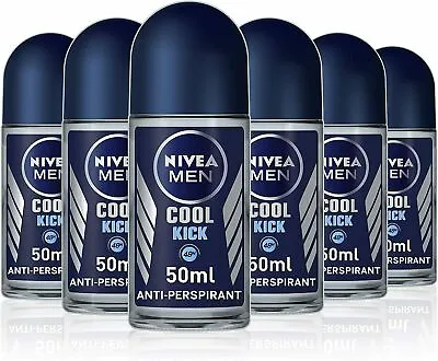 £6.99 • Buy NIVEA MEN Cool Kick Anti-Perspirant Deodorant Roll On 50 Ml Free & Fast PP 