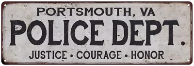 $49.95 • Buy PORTSMOUTH, VA POLICE DEPT. Home Decor Metal Sign Gift 106180012307