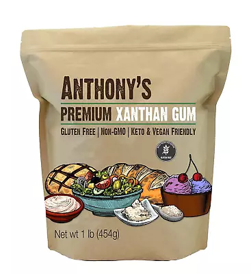 Anthony's Xanthan Gum 1 Lb Batch Tested Gluten Free Keto Friendly Product Of • $30.22