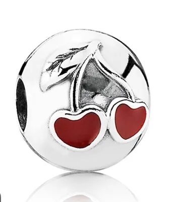 Authentic Pandora Red Cherries Sterling Silver Clip Stopper Charm S925 ALE  • $29.95