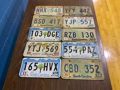 Shop Cleanup Lot 3 / 10 Mixed Styles South Carolina License Plates Vintage Rough • $34.25
