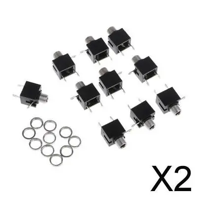 2X 10Pcs/set 3.5mm PCB Panel Mount Stereo Jack Female Socket Connector Earphones • £5.50