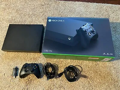 Microsoft Xbox One X Console 1TB With Controller Box Cables With TV Tuner • $200
