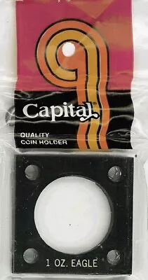 2x2 Capital Holder Plastic Capsule For 1 Oz Gold Eagle Coin Black Display Case • $8.66