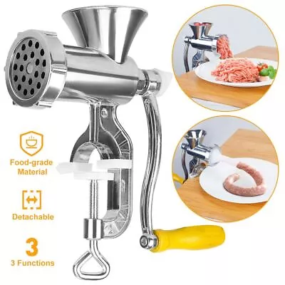 Manual Meat Grinder Heavy Duty Hand Operated Mincer Sausage Maker Machine UK- • £13.99