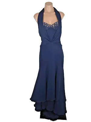 NWT Mike Benet Formals Sz 12 Blue Dress Gown Pageant Strapless Sequin Prom NEW • $175