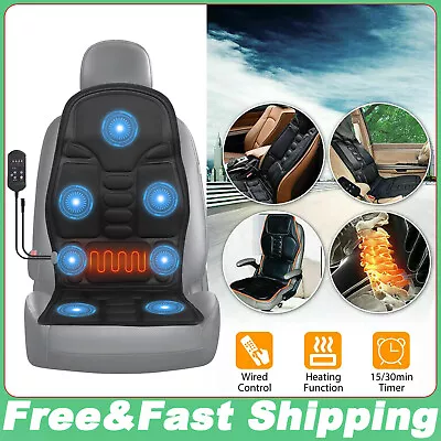 8 Mode Massage Seat Cushion Electric Shiatsu Heated Back Neck Massager Chair Pad • $26.30