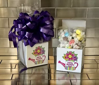 Mother’s Day Gift Basket-Box With Salt Water Taffy Candy Wrapped With Purple Bow • $8.75