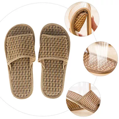  Open Toe House Slippers Bamboo Sandals Fine Workmanship Eco-friendly Weave • $14.28