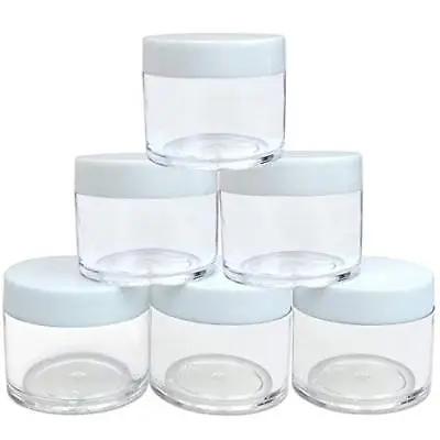 6 Pieces 30G/30ML Round Cosmetic Sample Pot Jars Container White Lids BPA Free • $6.49