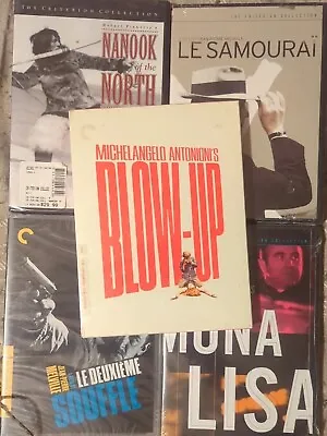 5x Criterion Collection DVD LOT Mona Lisa Nanook Blow-Up Samourai Souffle NU • $99.95