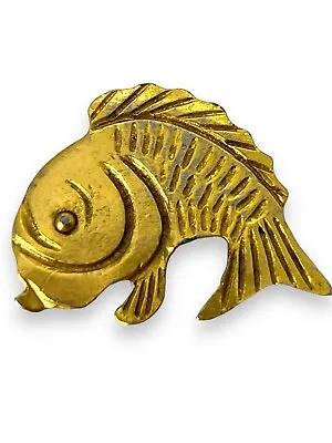 Vintage Tancer II Matte Gold Tone Fish Pin Brooch • $18.99