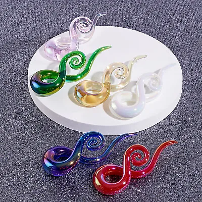 2pcs Pyrex Glass Ear Plug Tunnel Ear Spiral Taper Cartilage Earring Hanger Gauge • $10.97