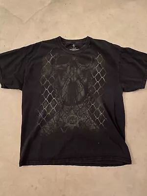 MMA Elite Skull Barbed Wire Print Black Shirt Size XL Men’s Vintage Y2K Grunge • $34.99