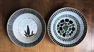 2 MCM Mosaic Tile Shallow Bowls Trays. 10” Round X 2”. Japan. Unique Tiles. • $40