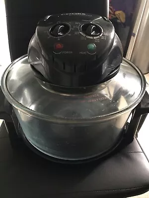 Cooks Large Black Halogen Oven Cook Book And Accessories In Ex Used Condition. • £16