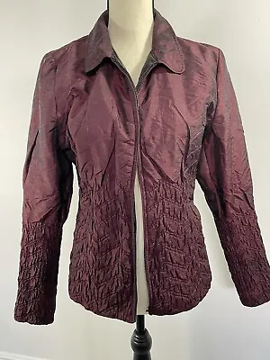 Ubu Clothing Women Maroon Fitted Collared Jacket Medium With Detail • $4.20