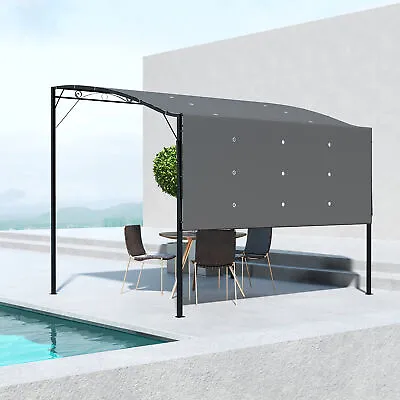 3 X 2.5m Patio Metal Gazebo Pergola Wall Mount Outdoor Shelter Grey • £159.99