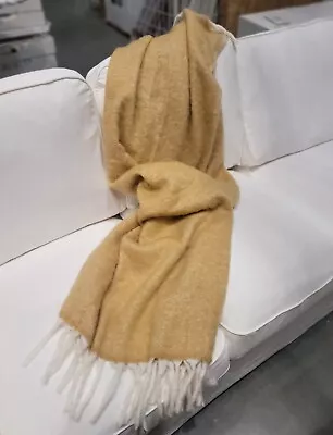 $29.98 • Buy IKEA EKKRONMAL Throw Blanket Shawl Mustard Yellow 51x67  Fuzzy Textured Soft