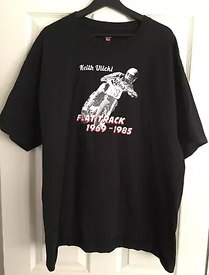 Vintage Keith Ulicki Flat Track 1969-1985 Black Shirt Size 2XL Kenosha WI • $20