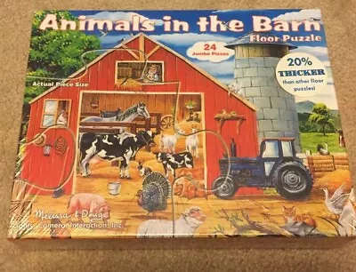 Melissa & Doug 24 Jumbo Piece Animals In The Barn Cardboard Floor Puzzle • $7.98