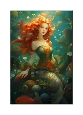 Mermaid Oil Painting Picture Printed On Canvas-Home Wall Artwork Vintage Decor • $87.77