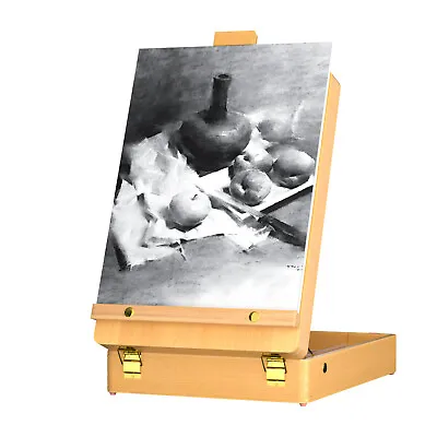 Beech Wooden Art Easel Portable Sketch Drawing Box Artist Painting Foldable • £23.68