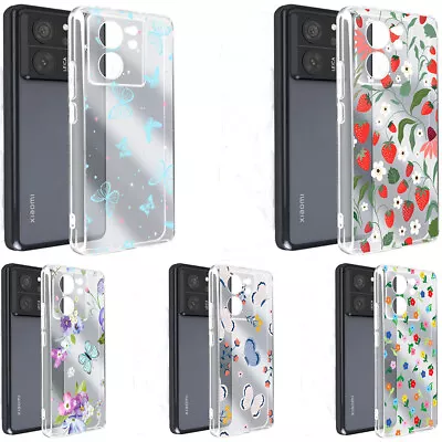 Clear Flowers Pattern Back Case Phone Case Cover For Xiaomi 12T 11 13 Poco X5 X3 • £4.79