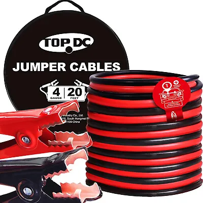 Jumper Cables For Car Battery 20-Feet 4-Gauge Battery Cables With Carry Bag • $32.99