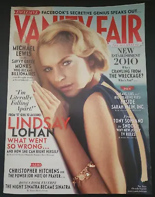 VANITY FAIR Magazine October 2010 LINDSAY LOHAN FRANK SINATRA No Label B18:750 • $10.36