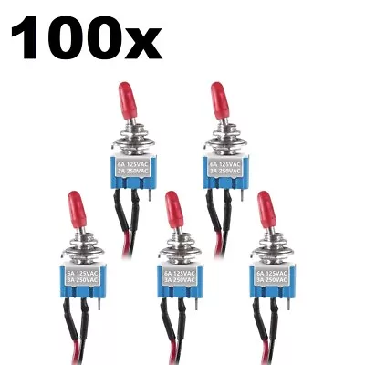 100x SPST Toggle Switch Pre-Wired On/Off Metal 1/4  Hole Small Boat/Car/Truck • $79.95