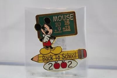 B2 Disney Auctions Pin LE 100 Mickey Mouse Back To School 2002 Pencil Chalkboard • $34.95