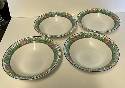 Set Of 4 Gabbay Jungle Floral Pattern Cereal Soup 7 In Bowls Indonesia • $22