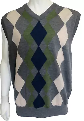 New Greg Norman Merino Wool Argyle Pattern Vest XL • $24.75