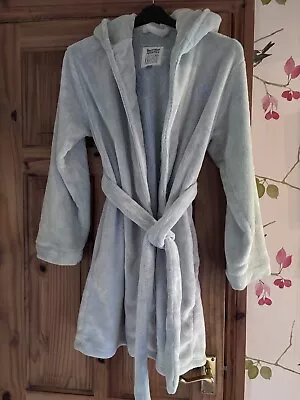 Bedroom Athletics Hooded Fleece Dressing Gown Pale Blue Size S  UK-10 • £8.75
