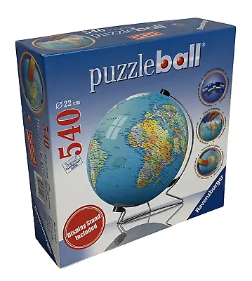 NEW IN BOX World Globe Puzzleball With Stand 540 Pieces Ravensburger 9  High • $29.99
