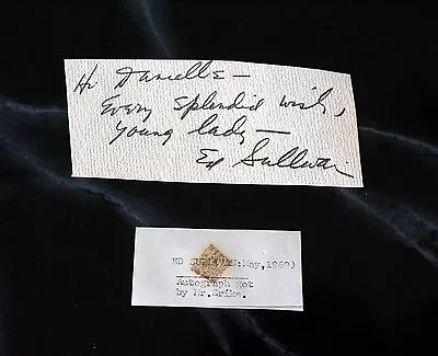 Ed Sullivan Signed Autograph In Pencil On Serendipity Menu  2.5 X 5  1960 • $498