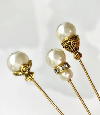 £10.99 • Buy 3 X Hat Pins  Vintage Antique Silver Style 3 Inch Long Hat Pin & Protector**