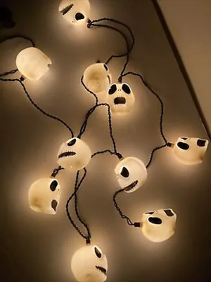 VTG Nightmare Before Christmas Halloween String Lights Jack Skellington Set-10 • $30