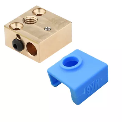 Brass Heater Block&Silicone Case For CR10/E3D V6 Hotend 3D Printer MK8 Nozzle • $6.89