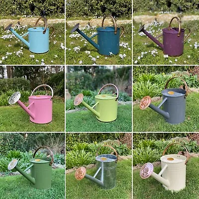 Metal Watering Cans Small & Large Vintage Style With Copper Trim Various Colours • £14.99