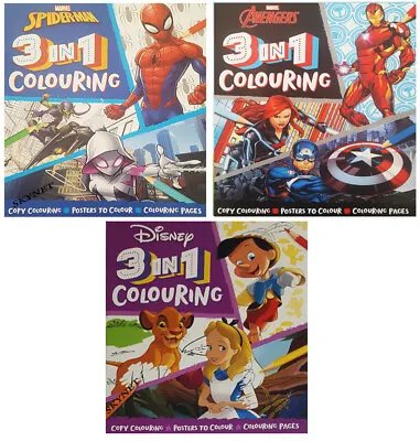 £3.89 • Buy Childrens Disney Spiderman Avengers  3 In 1 Colouring Activity Books Book - Kids